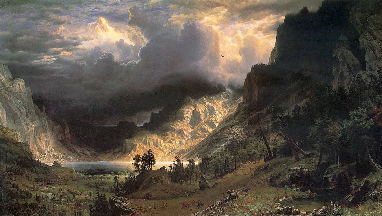 Albert Bierstad: A storm in the Rocky Mountains; Mount Rosaly 1866